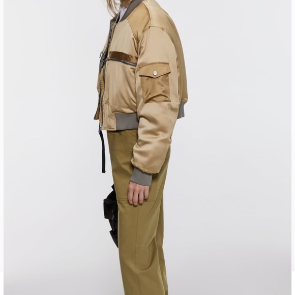 zara satin bomber jacket